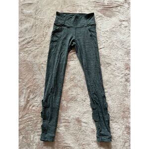 Athleta Dark Gray High‎ Rise Cutout Chaturanga Leggings Sz Small